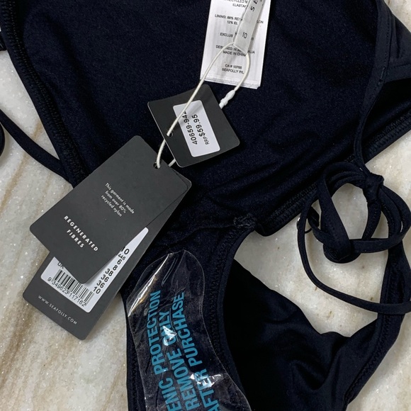 Seafolly bikini set string black NWT size large (bottom sz 10, top sz 8) - Picture 15 of 15